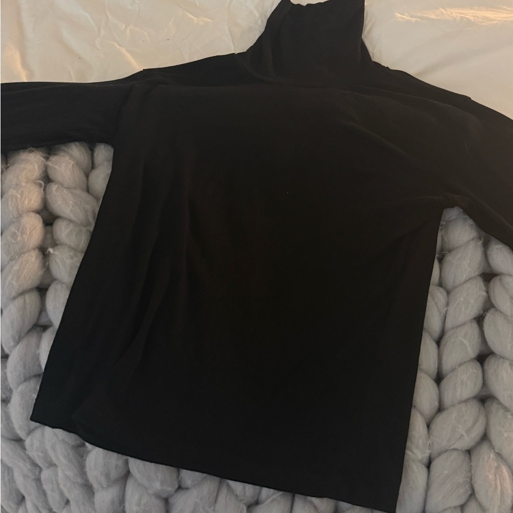 Mockneck Black Long Sleeve Top